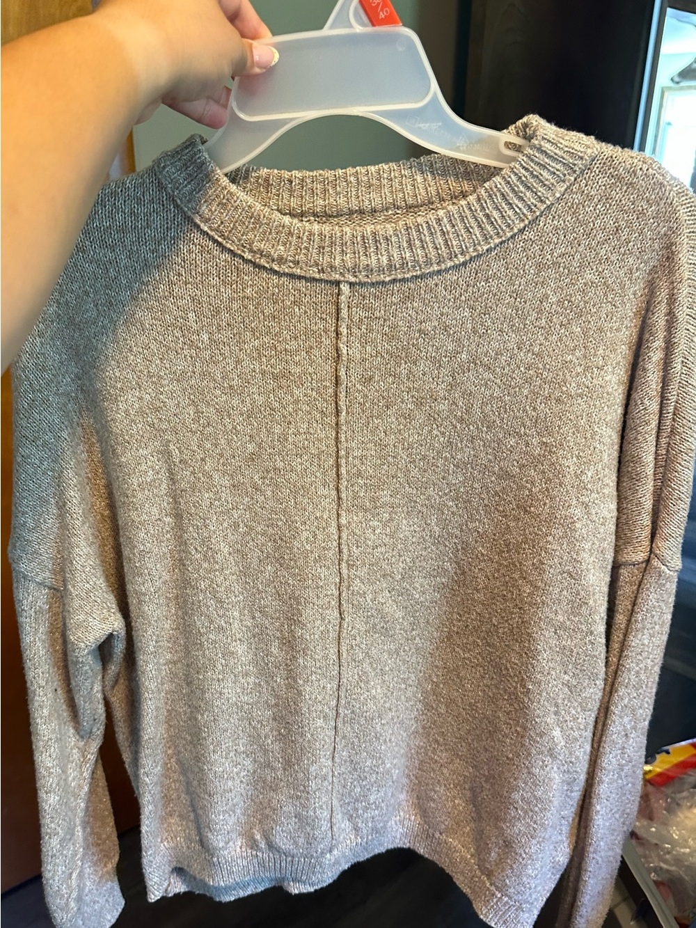 SHEIN Neutral Taupe Crewneck Sweater